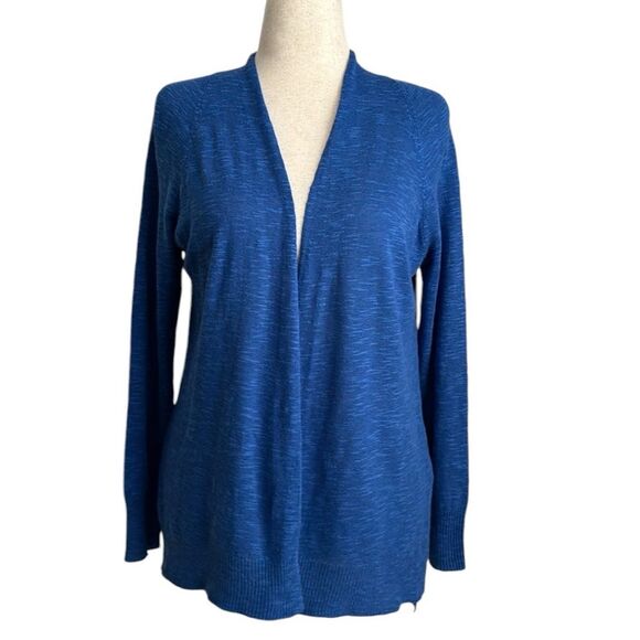 Eileen Fisher Linen/Cotton Blend Open Front Knit Long Line cardigan Blue Size S - Picture 1 of 9